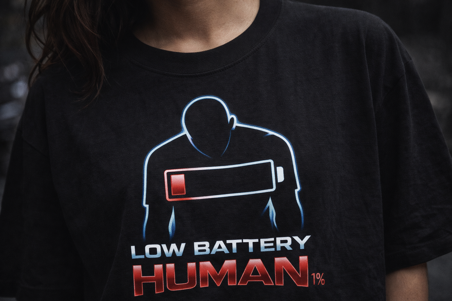 Low Battery Human Oversized Tee – Trendoro