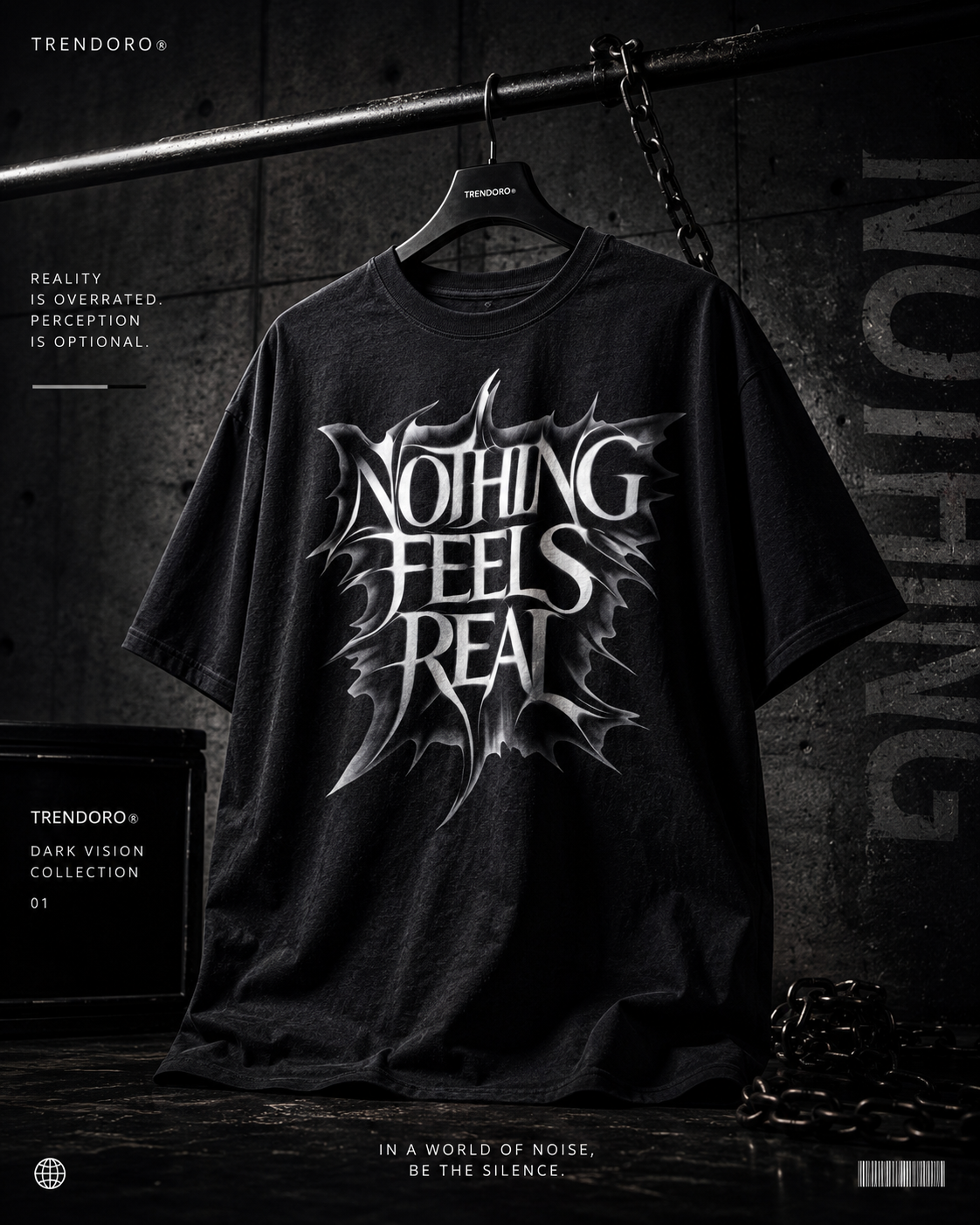 Nothing Feels Real Oversized Tee – Trendoro