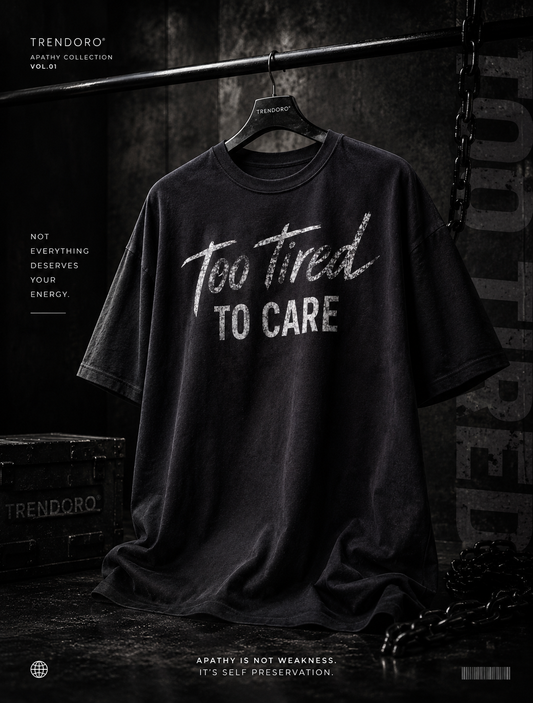 Too Tired To Care Oversized Tee – Trendoro